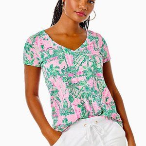 NWT Lilly pulitzer pink vneck tee